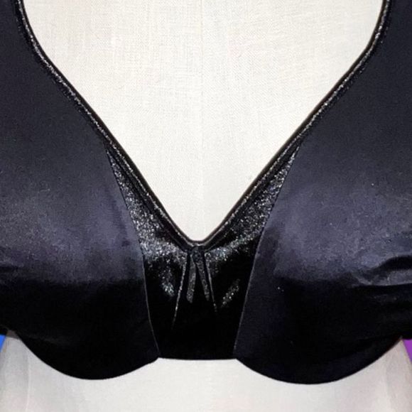 Plus Size Black Lace Olga Non Molded Cup Bra Size 42D - Picture 2 of 5